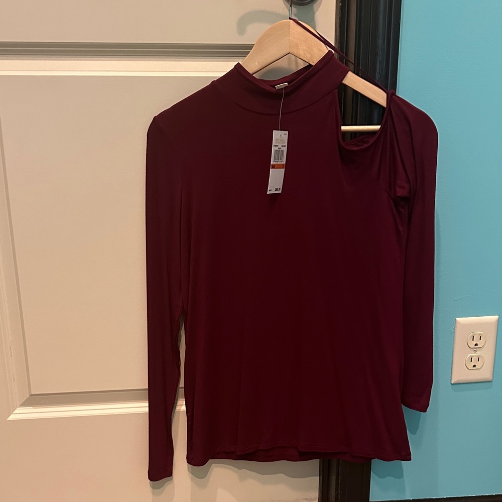 Michael Kors off one shoulder Burgundy Women's Top